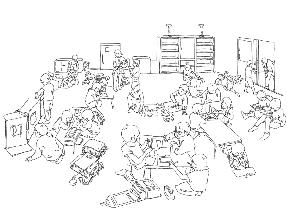 学童の部屋で思い思いに過ごす子どもたち