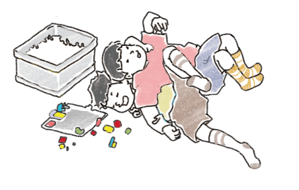 みんなで工作をする子どもたち
